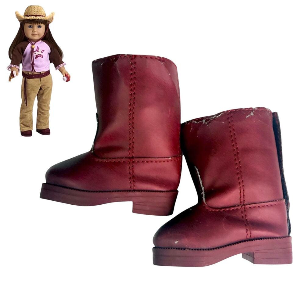 American Girl Maroon Boot Horse Lover Outfit Accessory Western Cowgirl Shoes TLC